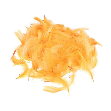 Piórka dekoracyjne Czakos w torebce 10g, Pomarańczowe jasne